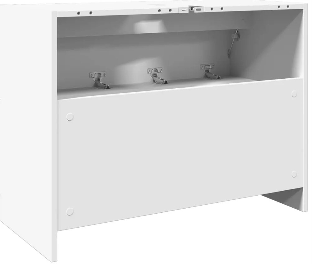 Armário de lavatório 78x37x59 cm derivados de madeira branco
