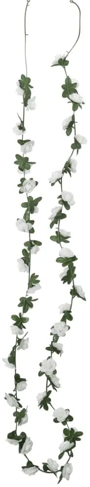 Grinaldas de flores de Natal 6 pcs 240 cm branco