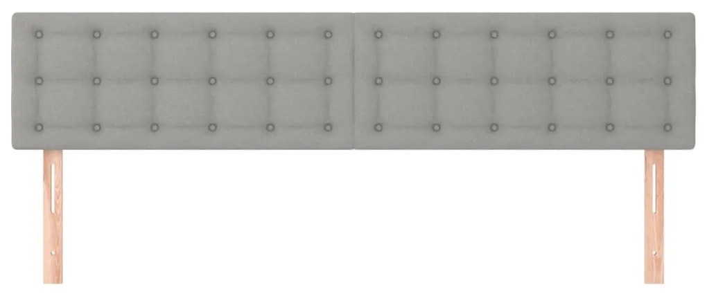 Cabeceira de cama 2 pcs tecido 90x5x78/88 cm cinzento-claro