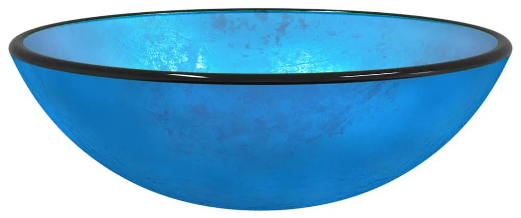 Lavatório vidro temperado 42x14 cm azul