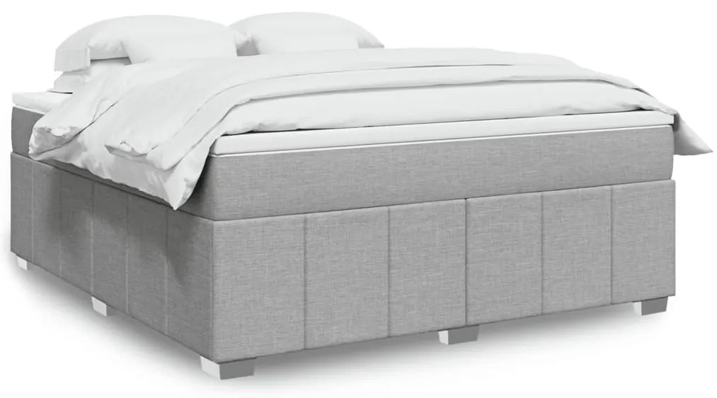 vidaXL Cama com molas/colchão 180x200 cm tecido cinzento-claro