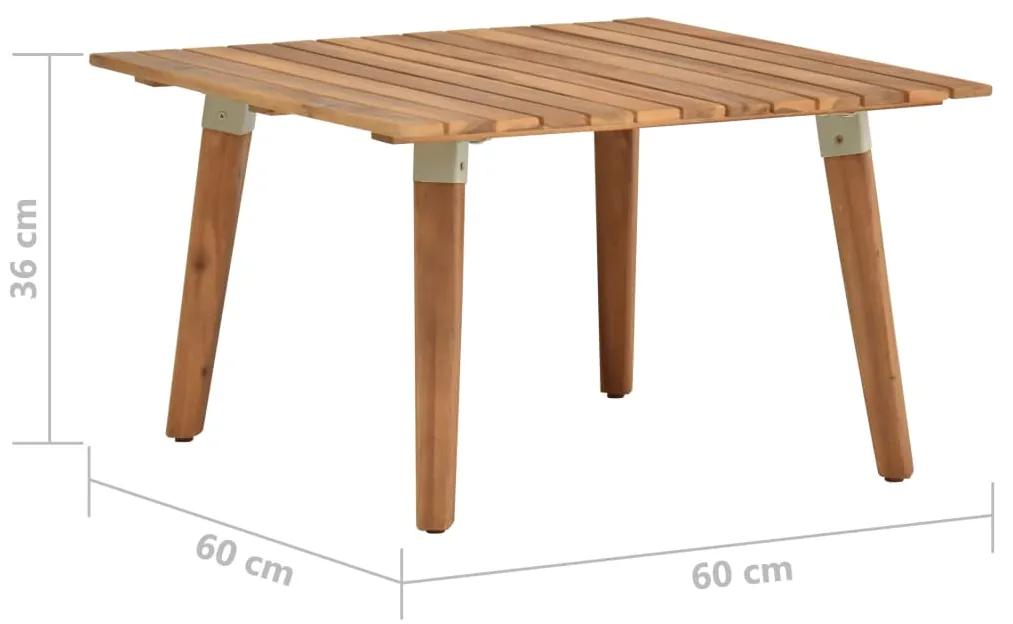 Mesa de centro p/ jardim 60x60x36 cm madeira de acácia maciça