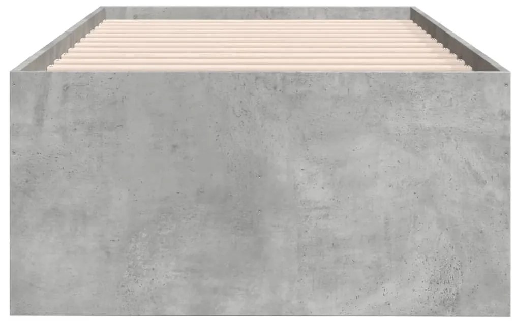 Sofá-cama com gavetas sem colchão 90x190 cm cinzento cimento