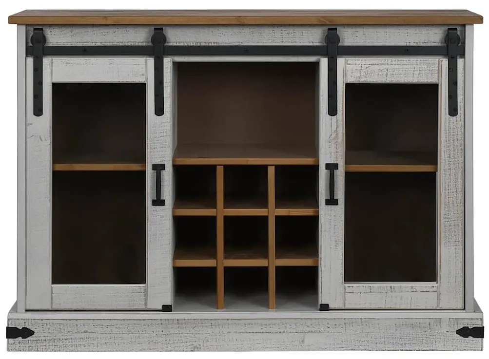 Aparador HALDEN 2 portas de correr 112x40x80 cm Madeira maciça