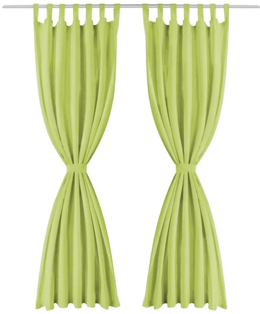 Cortinas de cetim com presilhas 2 pcs 140x245 cm verde