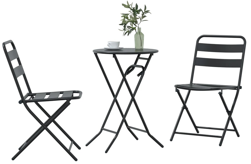 Conjunto Bistro de 3 Peças Aço Antracite
