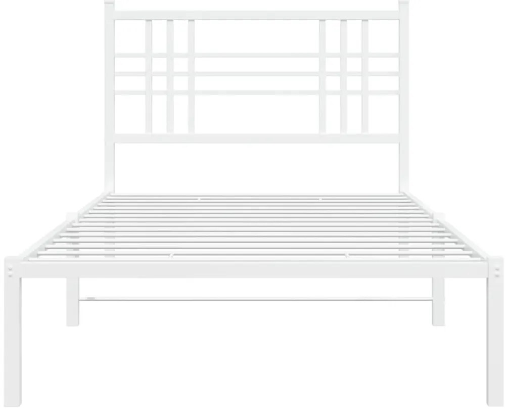 Estrutura de cama com cabeceira 90x200 cm metal branco