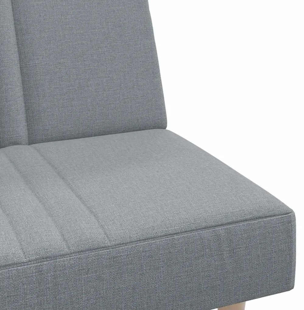 Sofá-cama tecido cinzento-claro