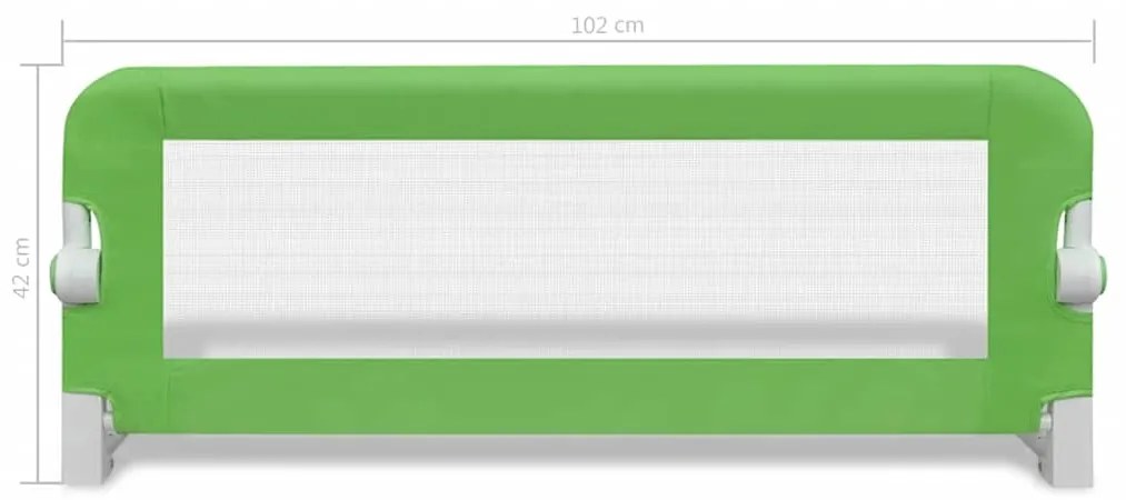 Barra de segurança para cama de criança 2 pcs 102x42 cm verde