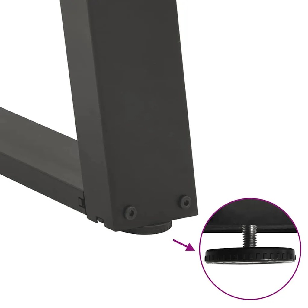 Pés para mesa de jantar em formato de U, 2 peças, antracite, 60x(72-73