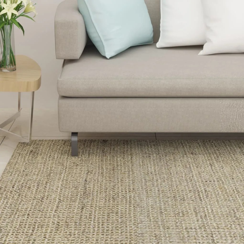 136376 vidaXL Tapete sisal natural 80x100 cm cinzento-acastanhado