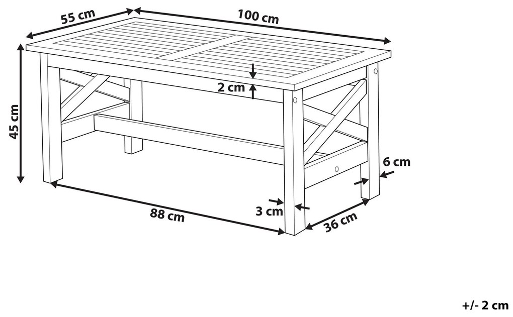 Mesa de jardim madeira branca 100 x 55 cm BALTIC II Beliani