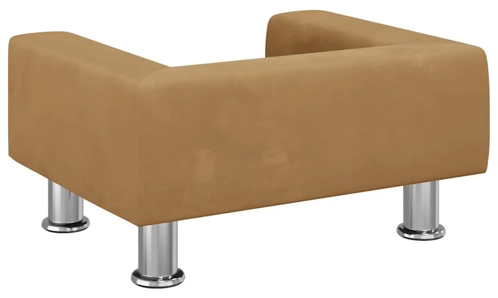 Cama para cães 50x40x26,5 cm veludo castanho