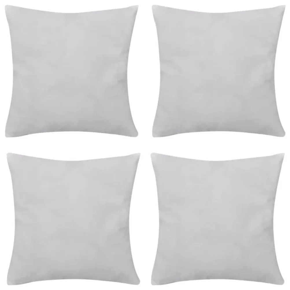 Capas de almofada algodão 4 pcs 50 x 50 cm branco