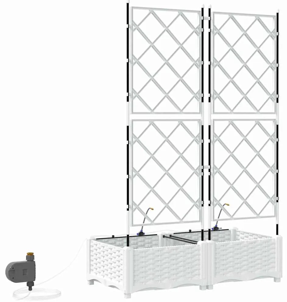 Vasos de Jardim Treliça Branco 80 x 40 x 126 cm Plástico