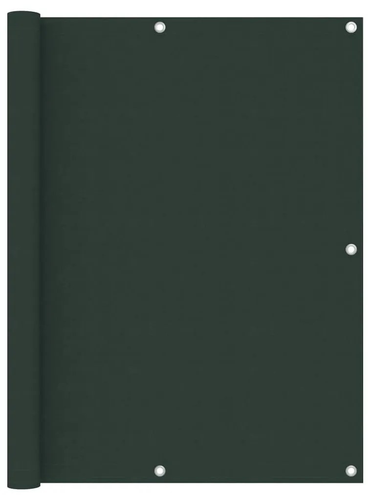 vidaXL Tela de varanda 120x400 cm tecido Oxford verde-escuro