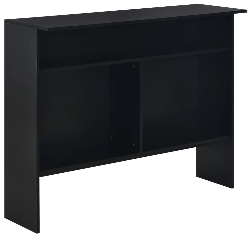 Mesa de bar com 2 tampos preto 130x40x120 cm