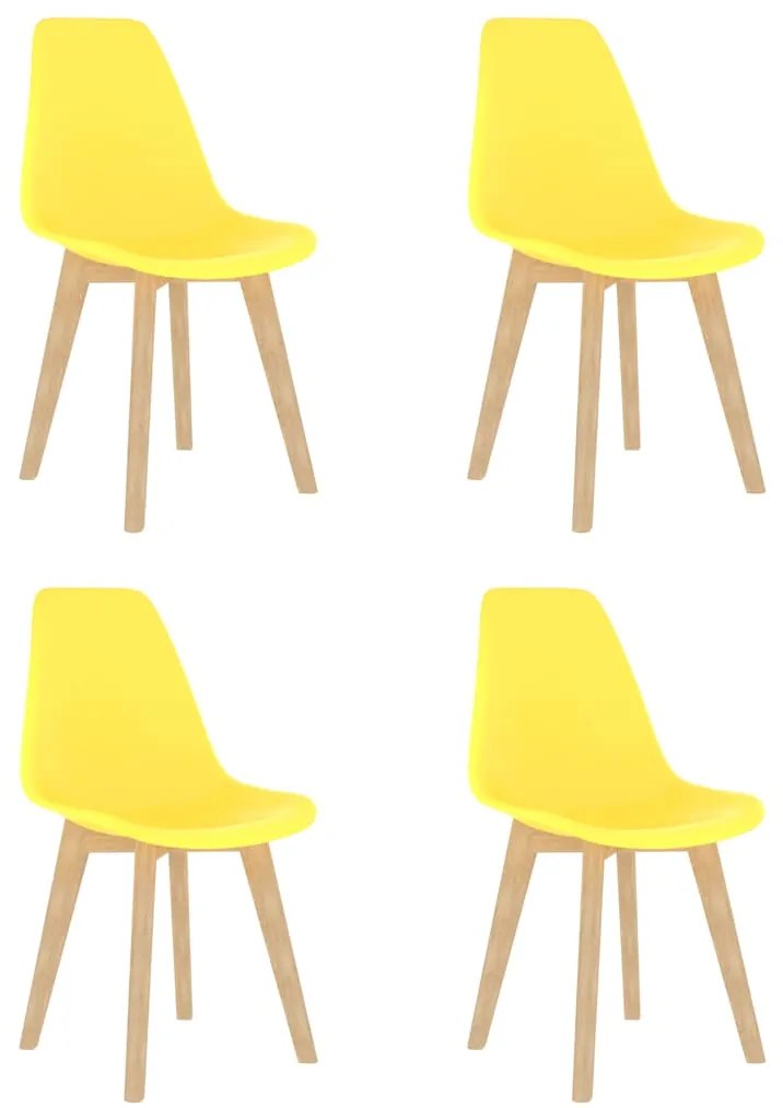 Cadeiras de jantar 4 pcs plástico amarelo