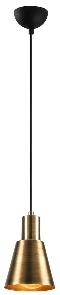 Candeeiro Chandelier Kem – Ouro e Preto – Diâmetro 14 cm, Altura 114 c