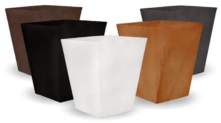 Vaso de flores colorido quadrado Polietileno CASA, JARDIM, RESTAURANTE, BAR  CALENDULA 50 RUSTIC (52x52x63 cm) - Castanho