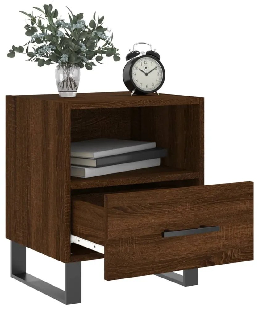 Mesa de cabeceira 2 pcs derivados de madeira carvalho castanho
