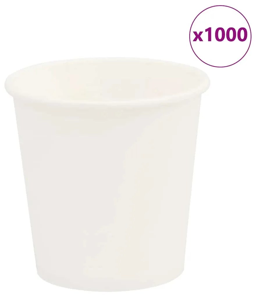 vidaXL Copos de café de papel 1000 pcs 4oz 100ml branco