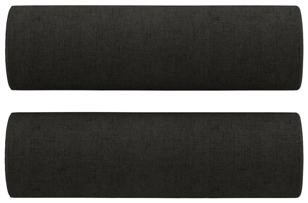 3 pcs conjunto de sofás com almofadas tecido preto