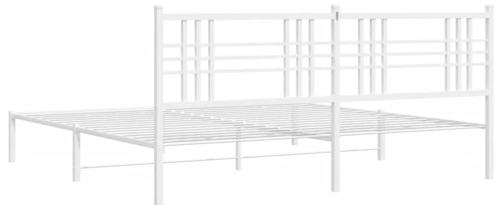 Estrutura de cama com cabeceira 180x200 cm metal branco