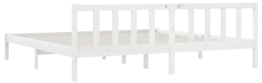 Estrutura de cama super king 180x200 cm pinho maciço branco