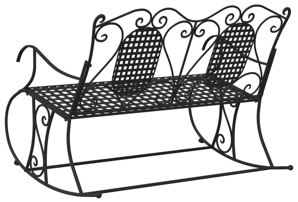 Banco de balanço de 2 lugares 113 cm aço preto