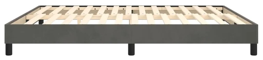 Estrutura de cama sem colchão 160x200 cm veludo cinzento-escuro
