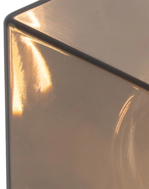 Colunna exterior preto 70 cm IP44 com vidro fumê - DENMARK Moderno