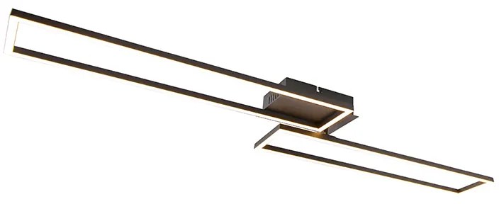 Candeeiro de teto alongado preto 3-níveis de dimmer - Plazas Novo