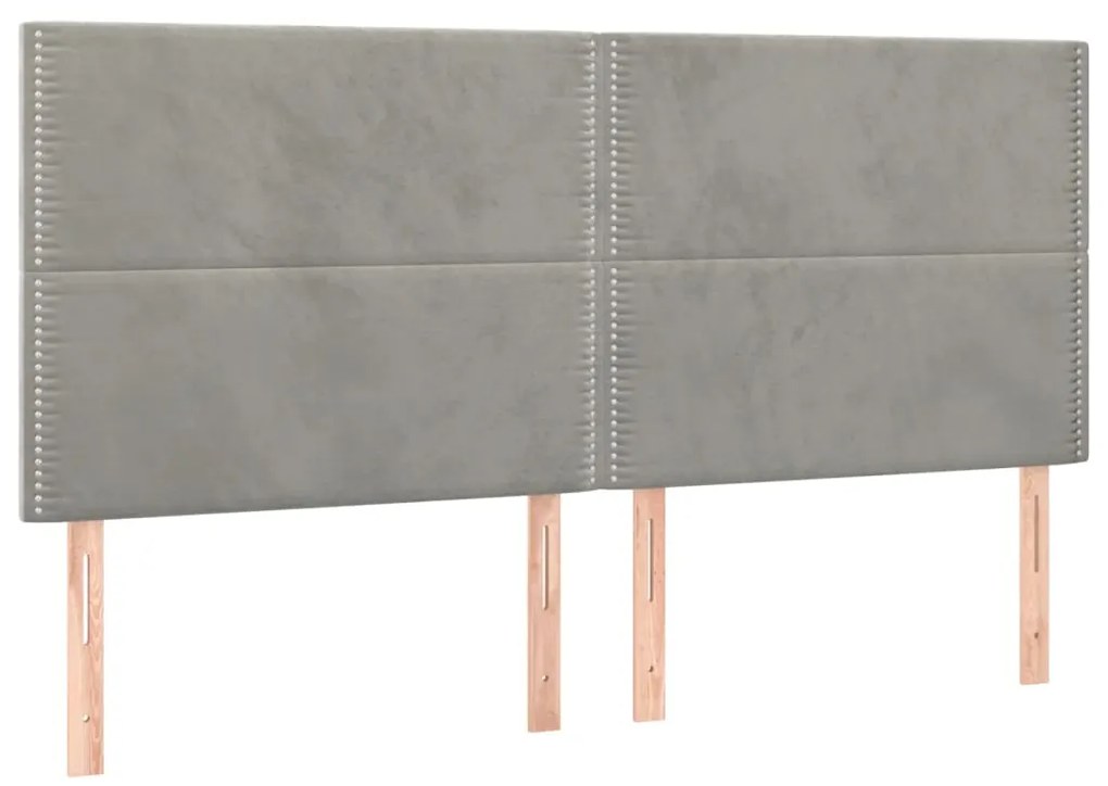 Estrutura de cama sem colchão 160x200 cm veludo cinzento-claro