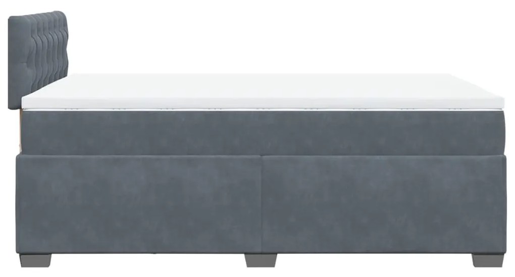 Cama boxspring com colchão 120x190 cm veludo cinzento-escuro