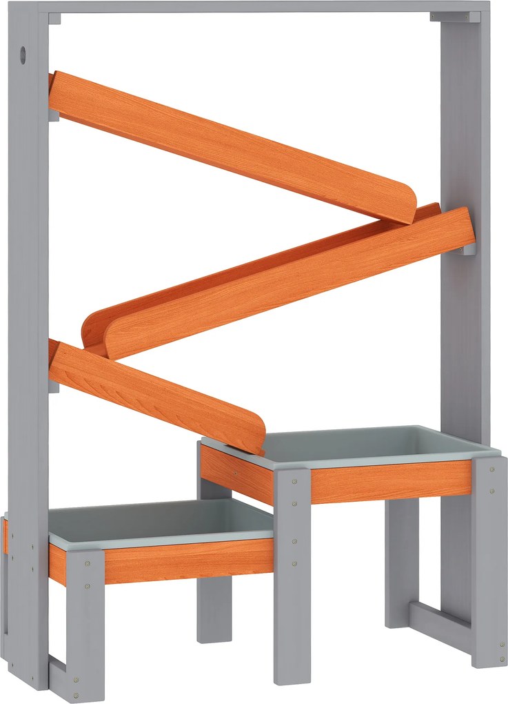 AIYAPLAY Mesa de Areia e Água, Mesa de Água em Madeira, Mesa de Brincar com Canal de Água, 2 Recipientes Mesa de Areia para Crianças 3-8 Anos Cinza | Aosom Portugal