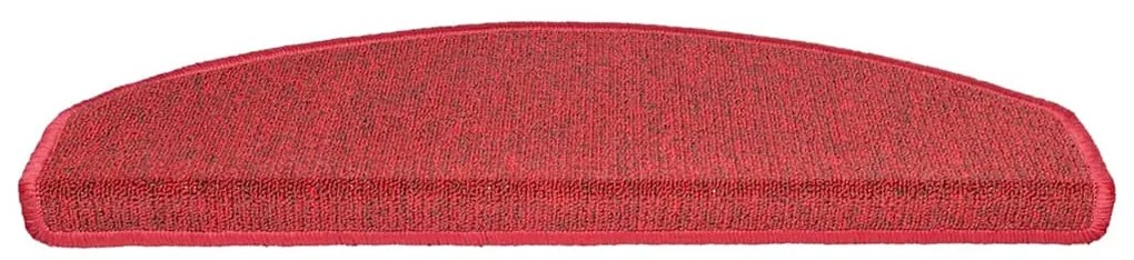 Tapetes de escada 30 pcs 65x24x4 cm vermelho bordô