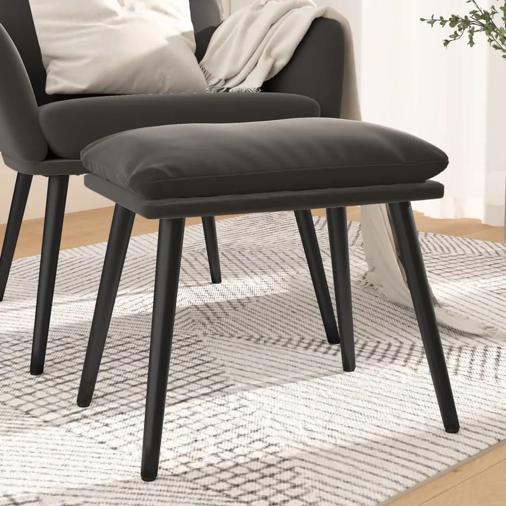 vidaXL Apoio de pés 45x29,5x35 cm veludo cinzento-escuro