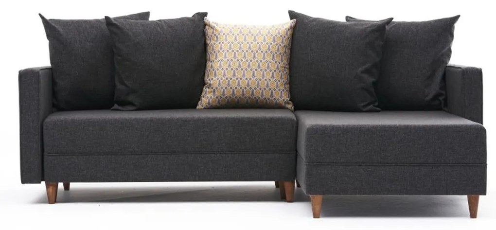 Sofá-cama de canto Aydam – Antracite – 215x80x150 cm
