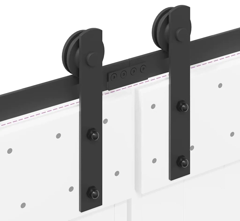 Kit de ferragens para porta deslizante 400 cm aço preto