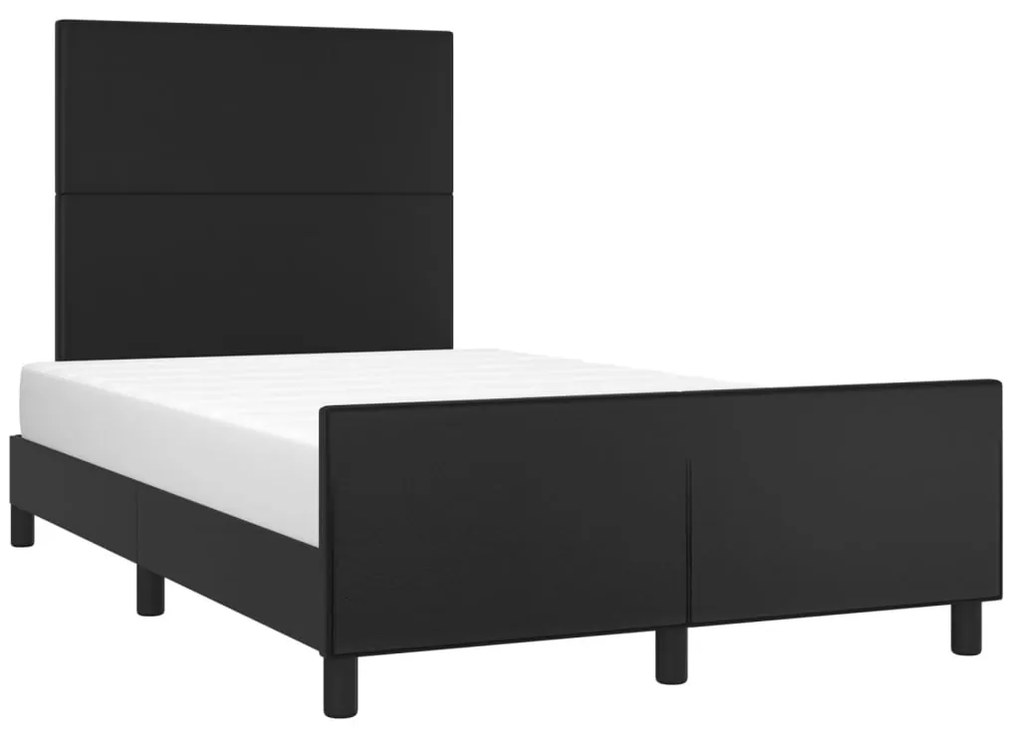 Estrutura de cama sem castanho colchão 120x190cm couro do falso