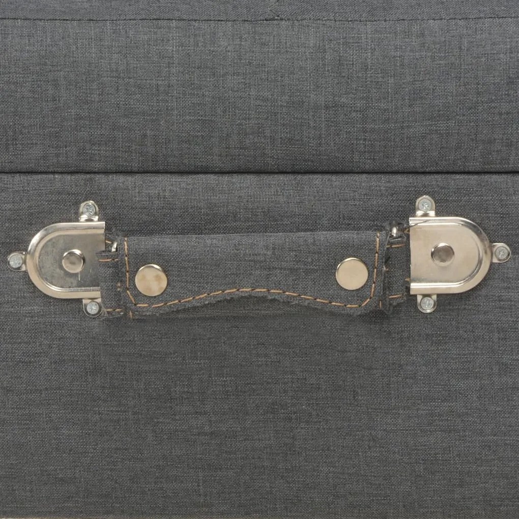 Banco de arrumação 40 cm tecido cinzento-escuro