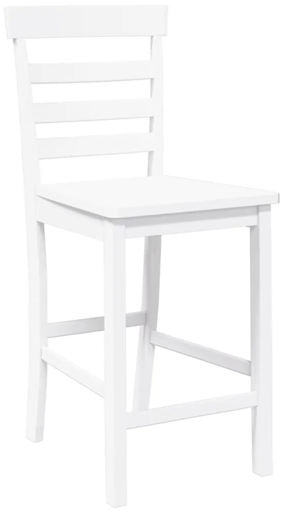 Bancos de bar 2 pcs madeira de seringueira maciça branco