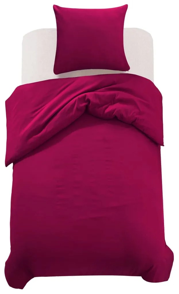 vidaXL Conjunto capa edredão 155x220/80x80 cm bordô