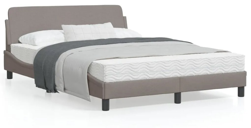 vidaXL Estrutura cama sem colchão 120x200 cm tecido cinza-acastanhado
