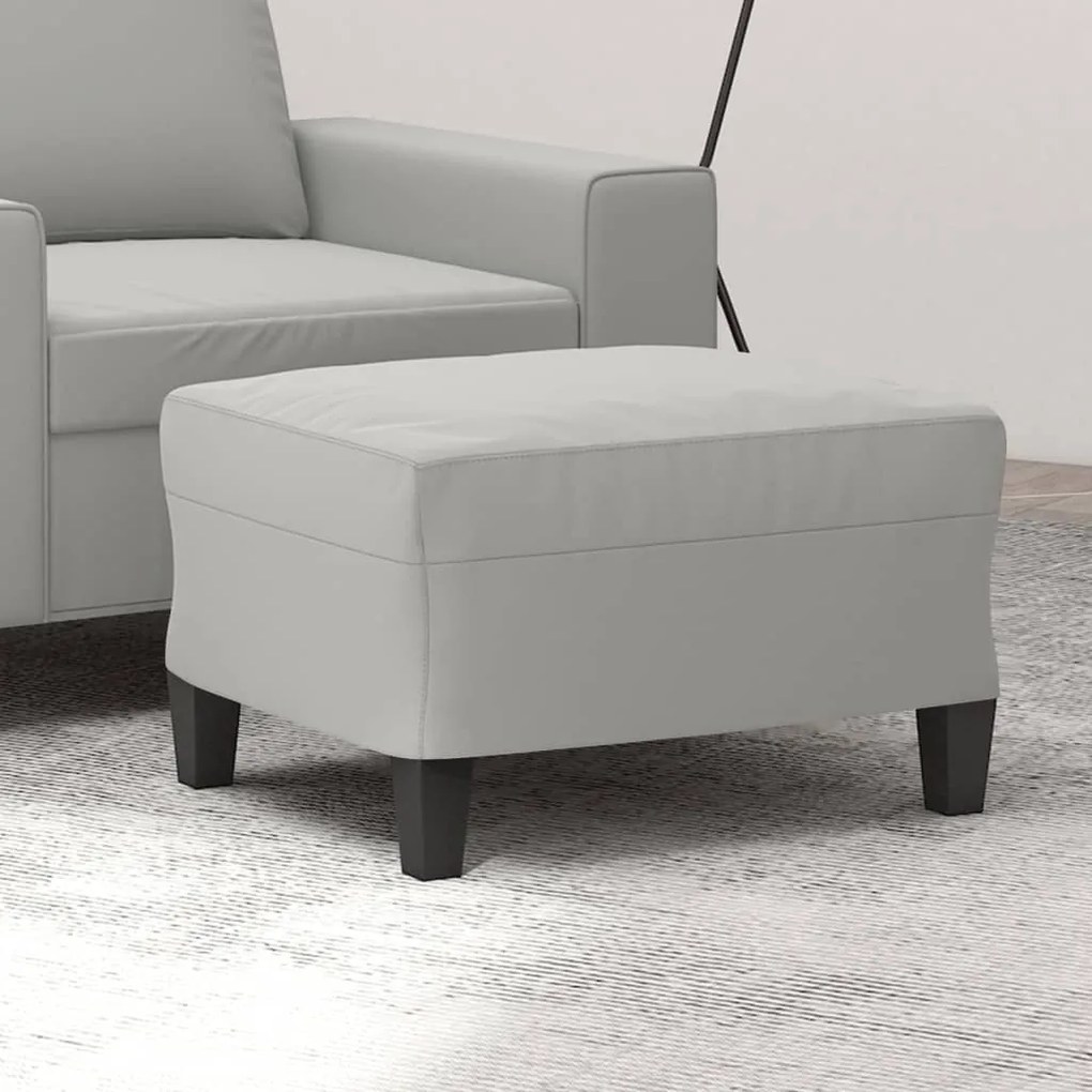 349342 vidaXL Apoio de pés tecido de microfibra 60x50x41 cinza-claro