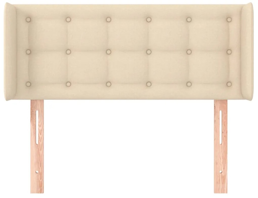 Cabeceira de cama c/ abas tecido 83x16x78/88 cm creme