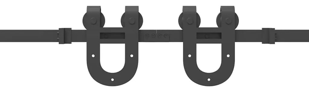 Kit de ferragens para porta deslizante 366 cm aço preto