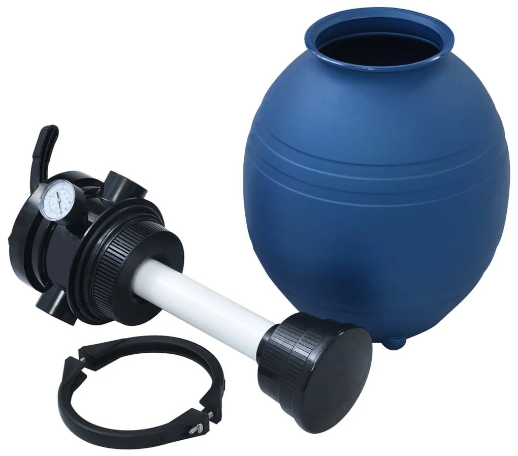 Filtro de areia p/ piscina válvula de 4 posições azul 300 mm