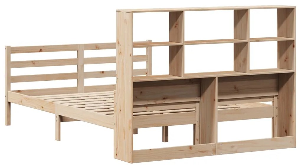 Cama com estante sem colchão 120x190 cm pinho maciço